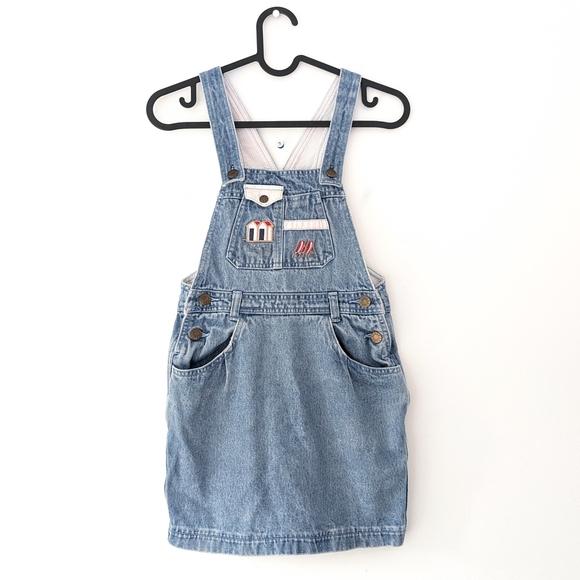 Jacadi Other - Vintage Jacadi Girl's Blue Denim Jeans Dress Jumper ~ Size 8